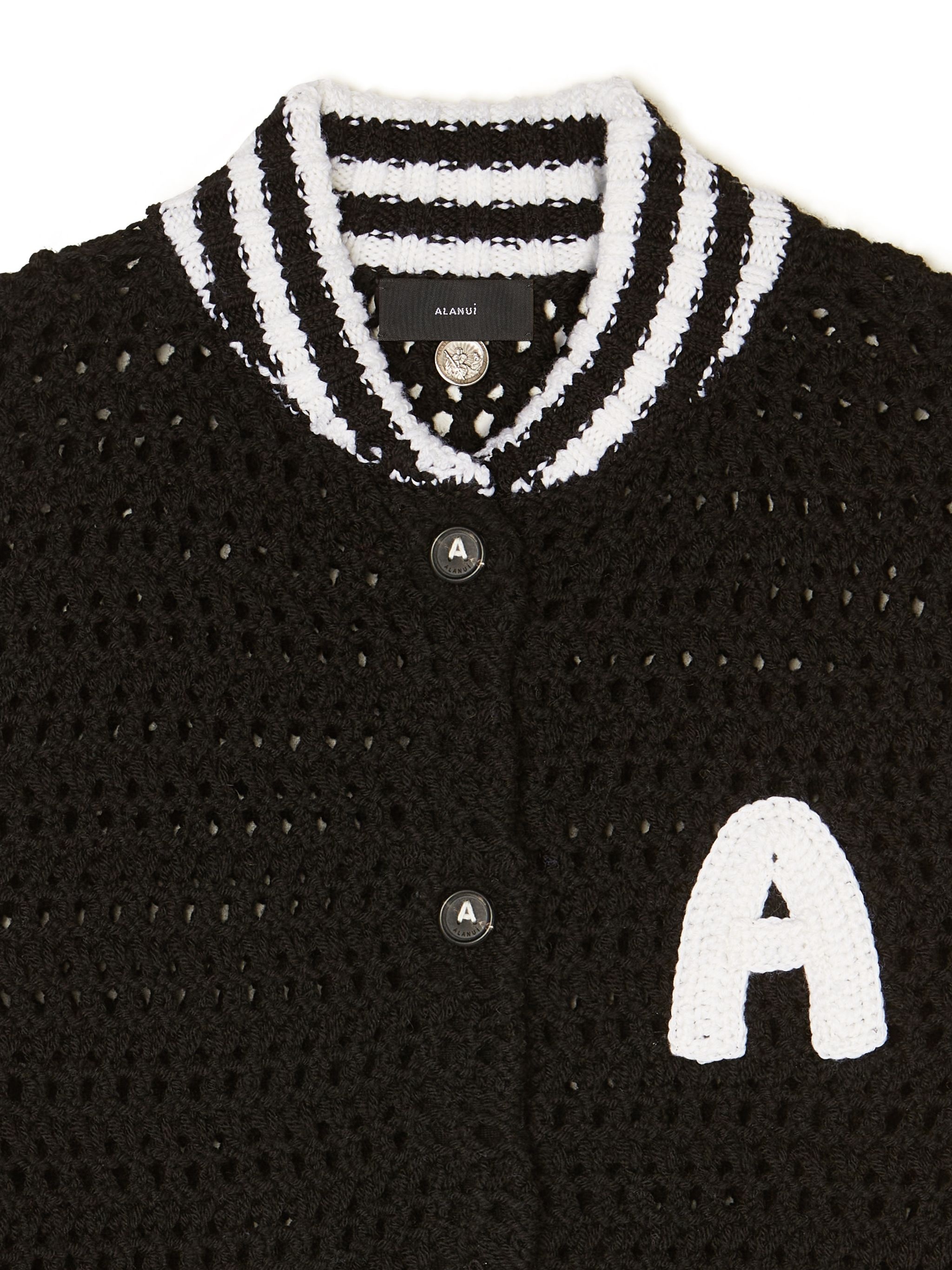 B & W Crochet Bomber Jacket - 7