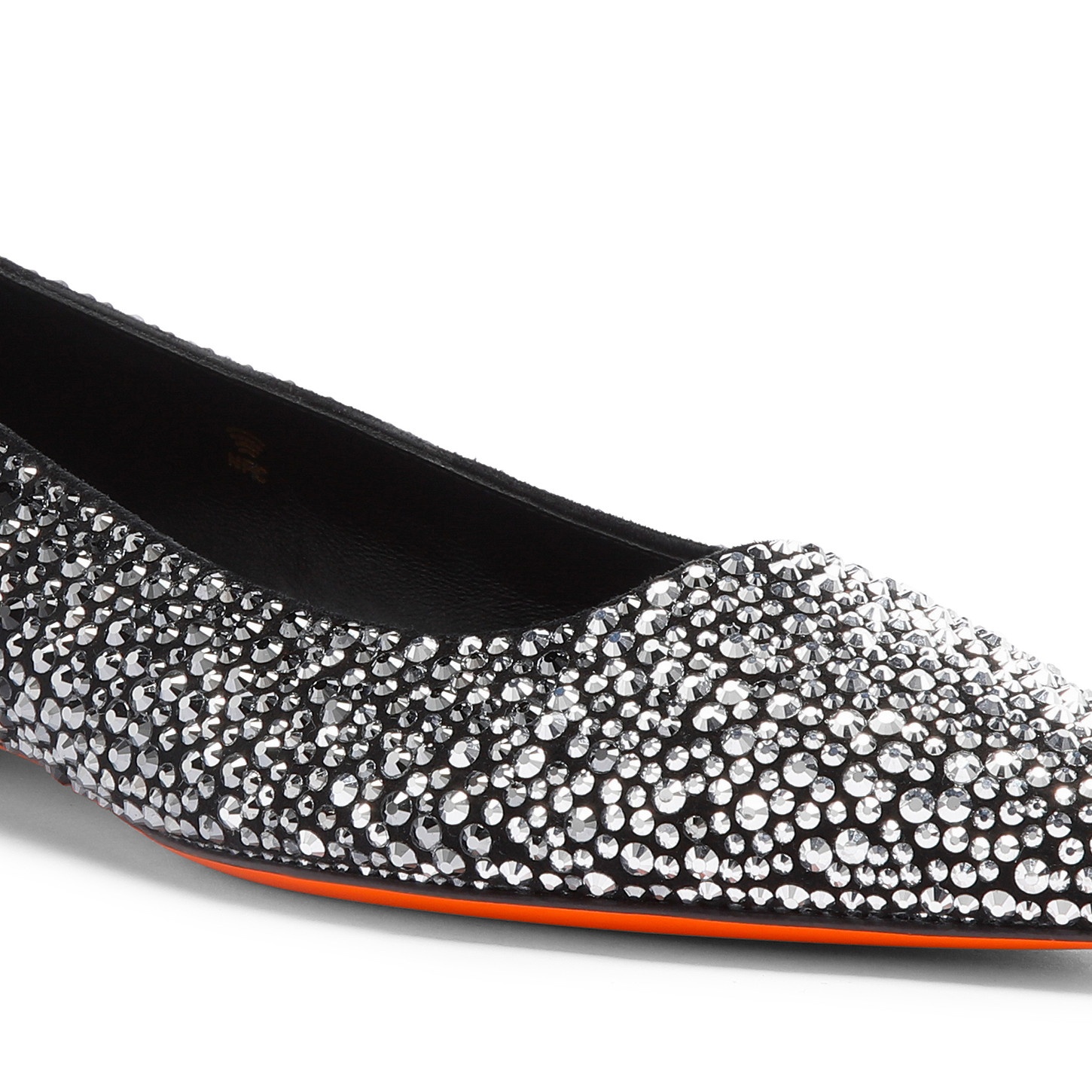Women's black suede and strass ballet flat - 5