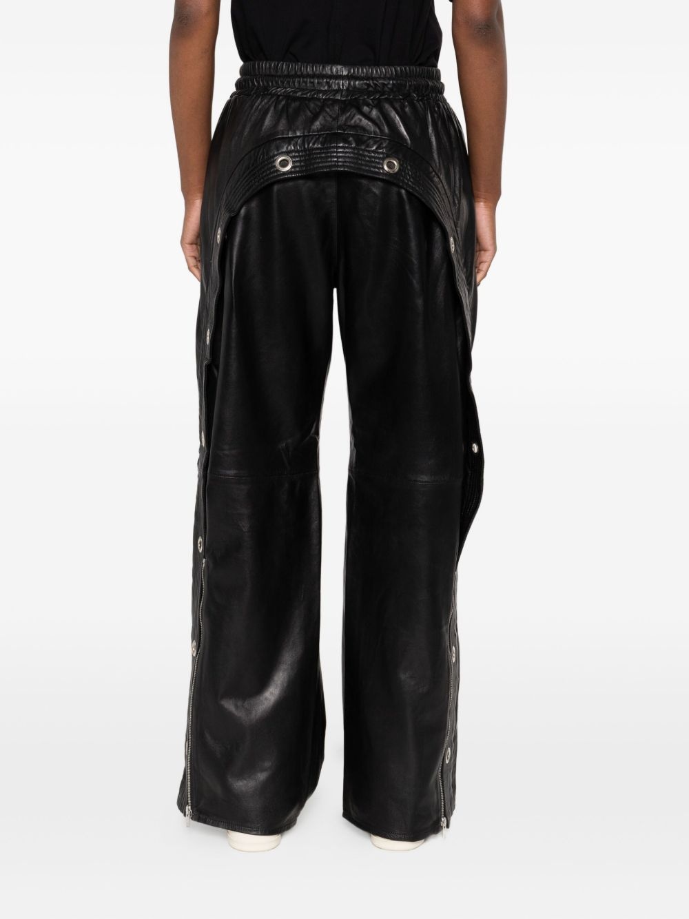 leather side-zip trousers - 4