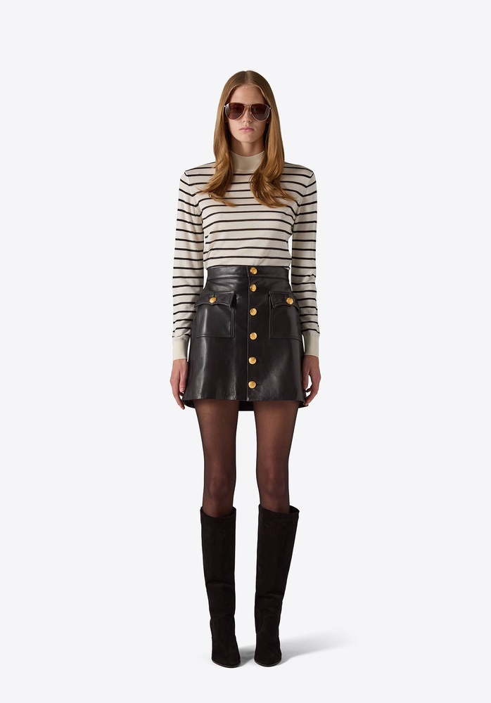 LEATHER SKIRT 74 BLACK - 2
