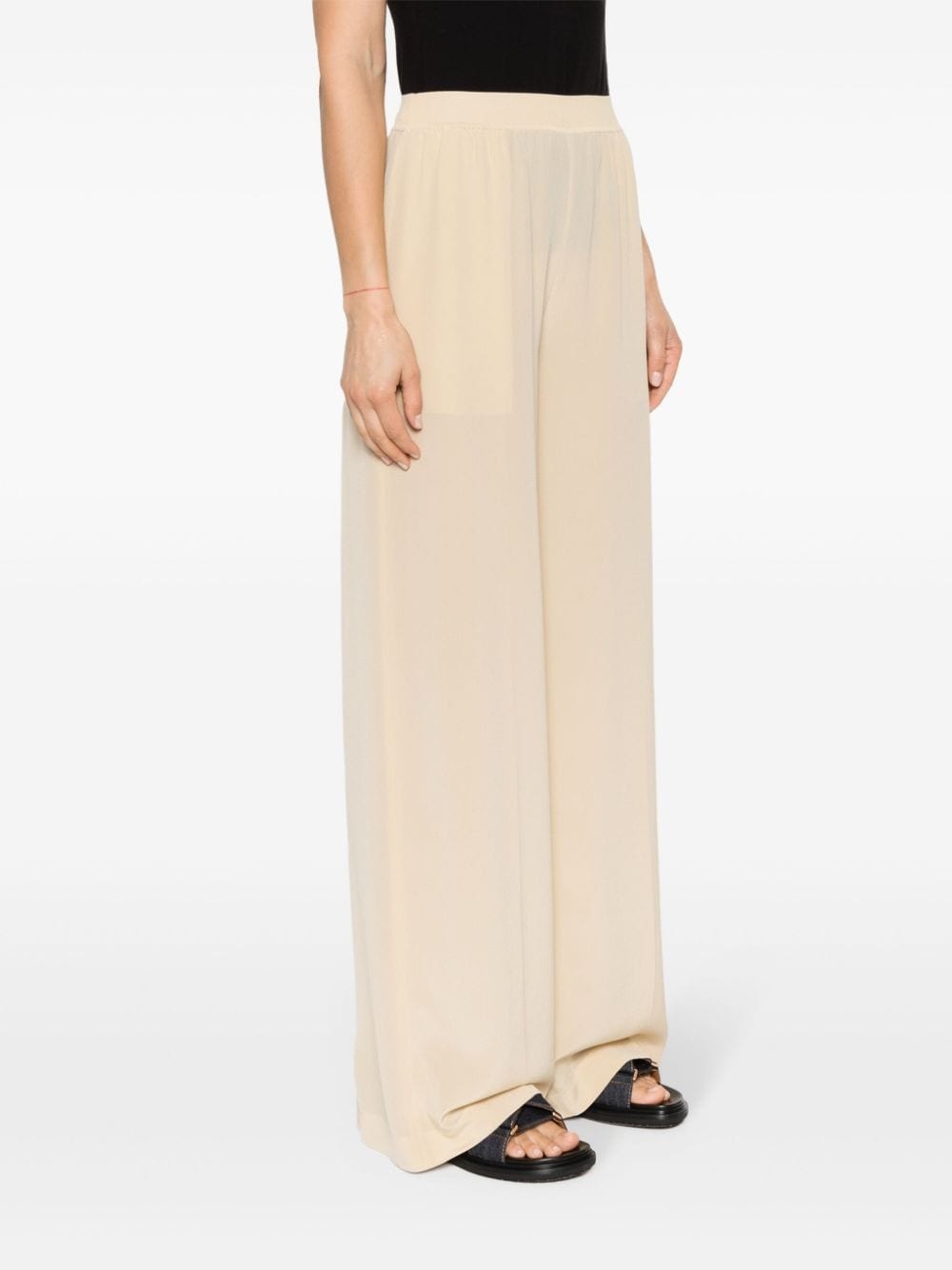 silk wide-leg trousers - 3