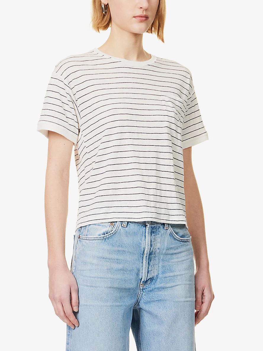 Pocket striped organic-linen T-shirt - 3