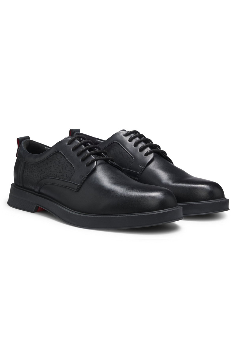 DERBY SHOES IN LEATHER WITH PERFORATED MONOGRAMS 2