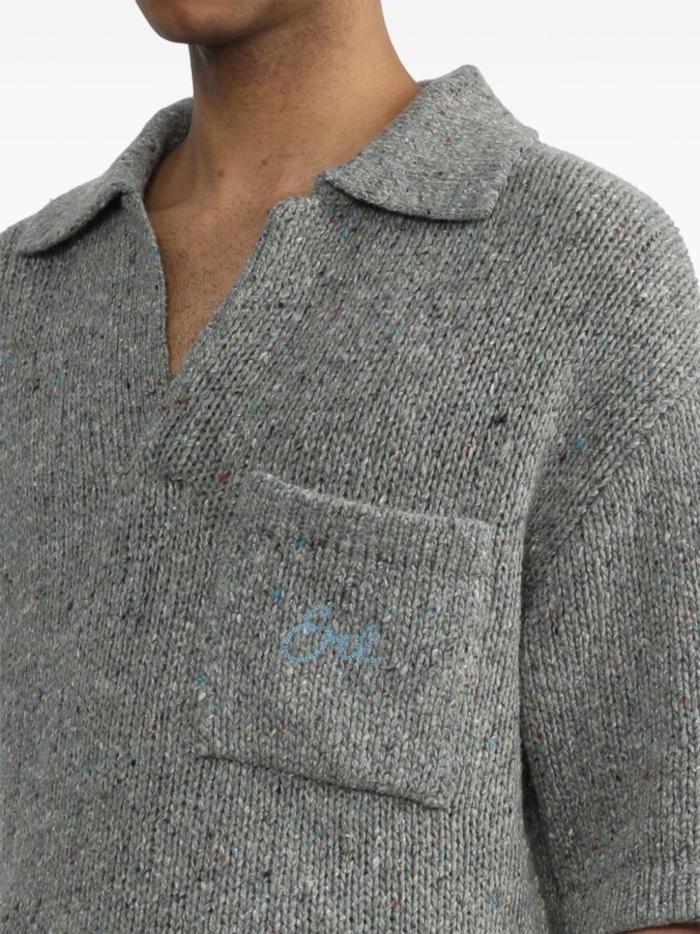 speckle-knit polo shirt - 5