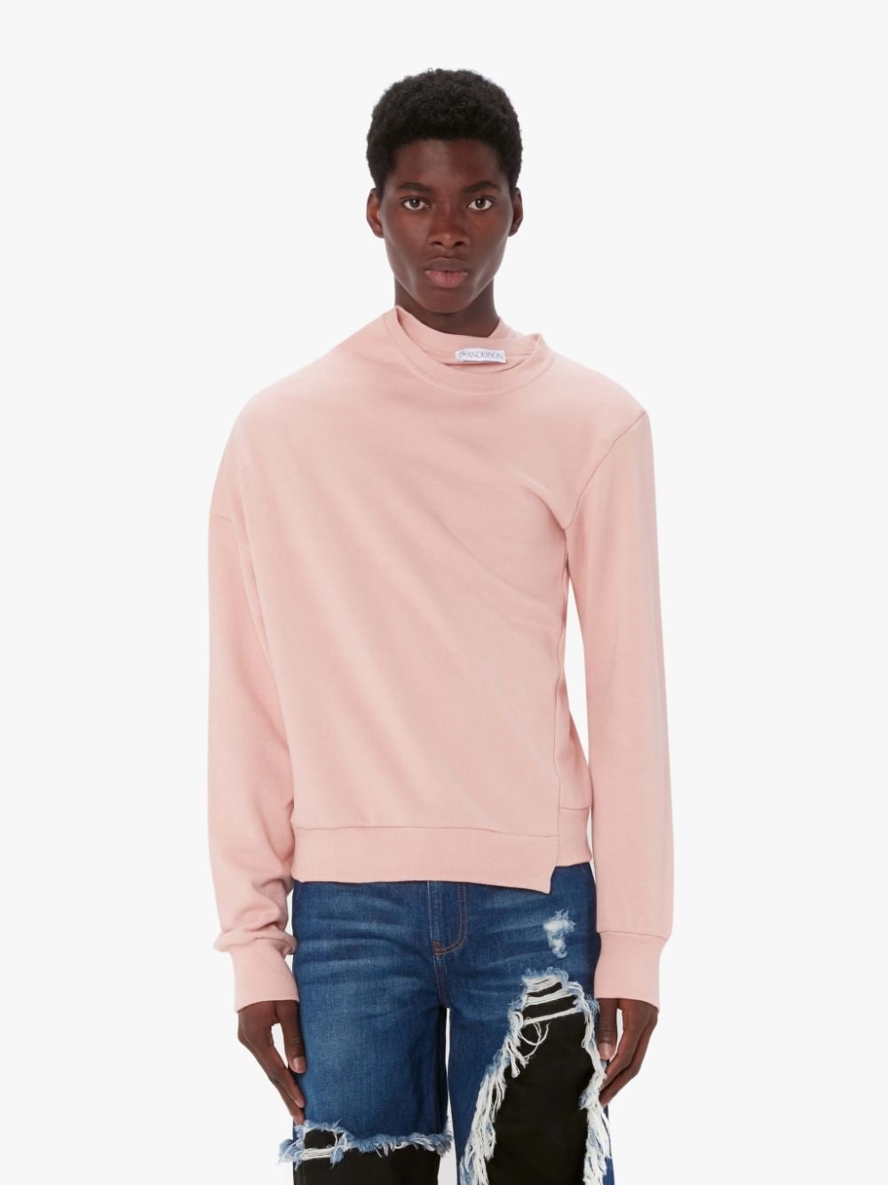 DOUBLE NECKLINE TWISTED SWEATSHIRT - 2