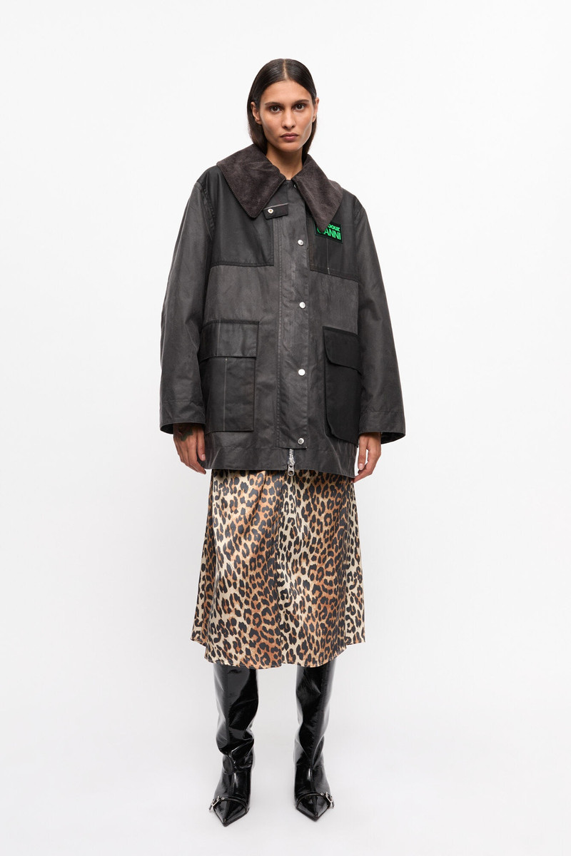 GANNI GANNI X BARBOUR WAXED DUFFLE COAT outlook