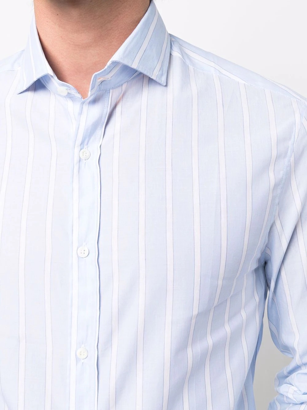 vertical stripe print shirt - 5