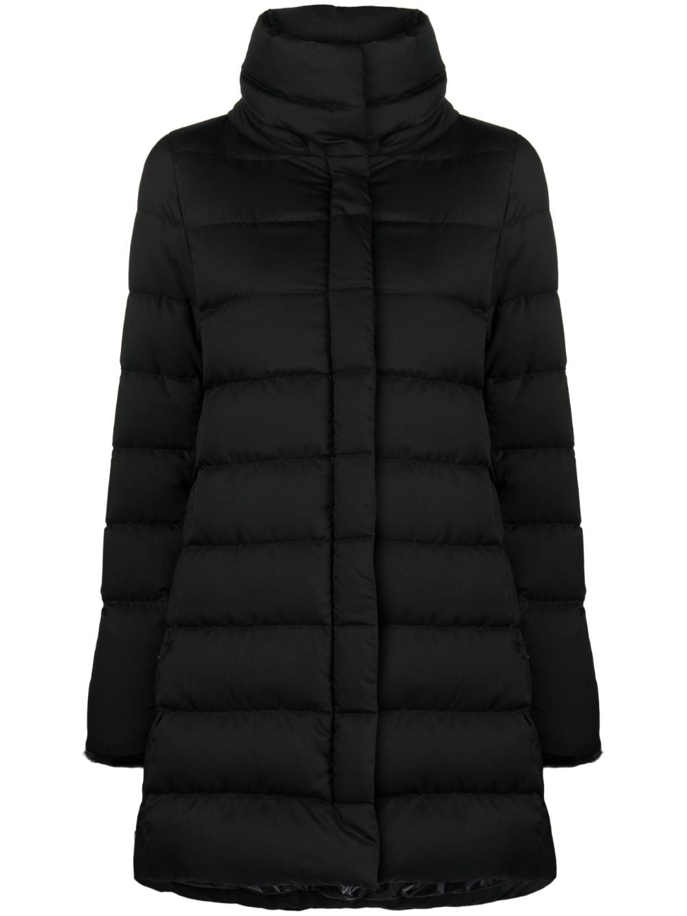 quilted hooded coat - 1