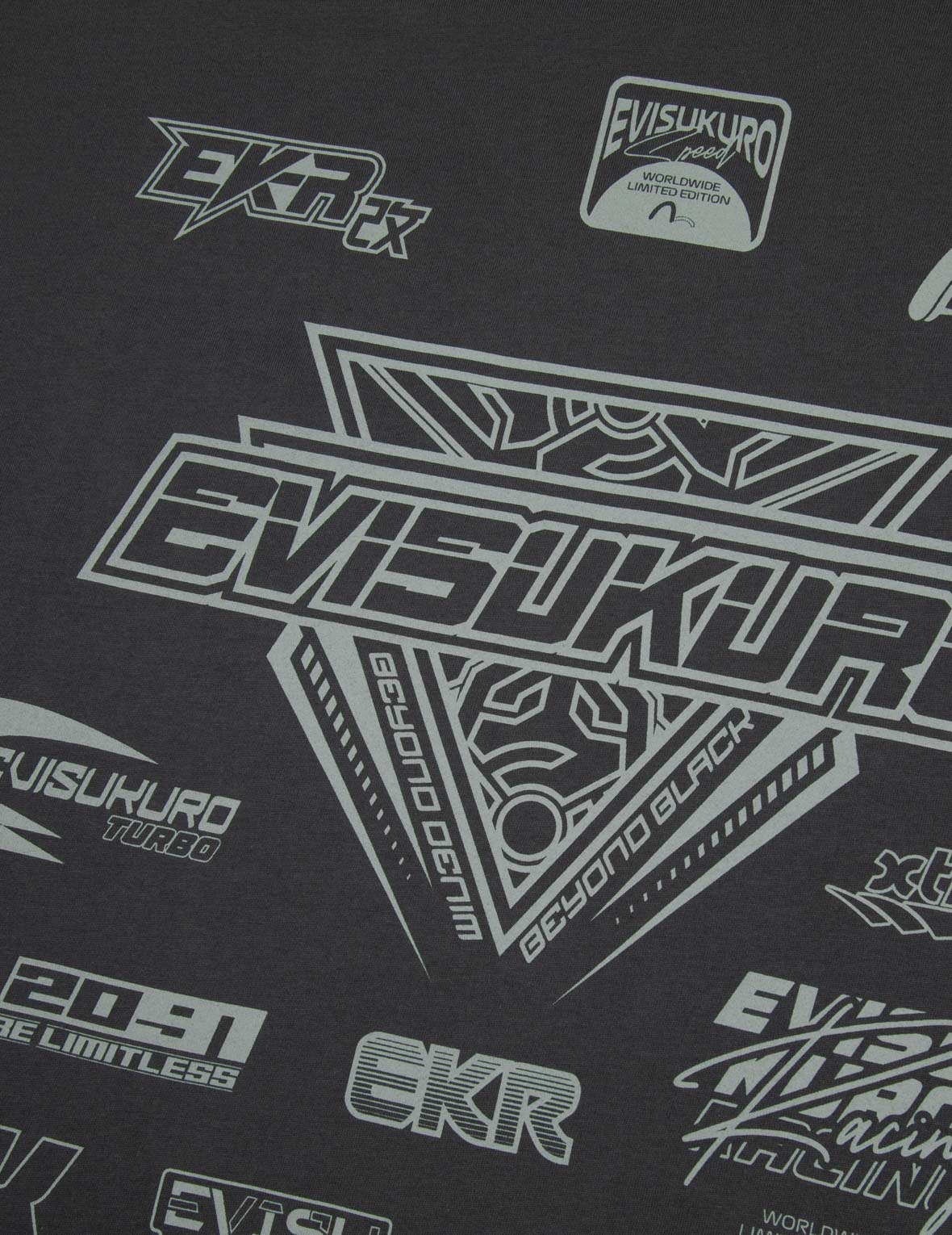 Multi Logo Print Regular Fit Racing T-Shirt - 7
