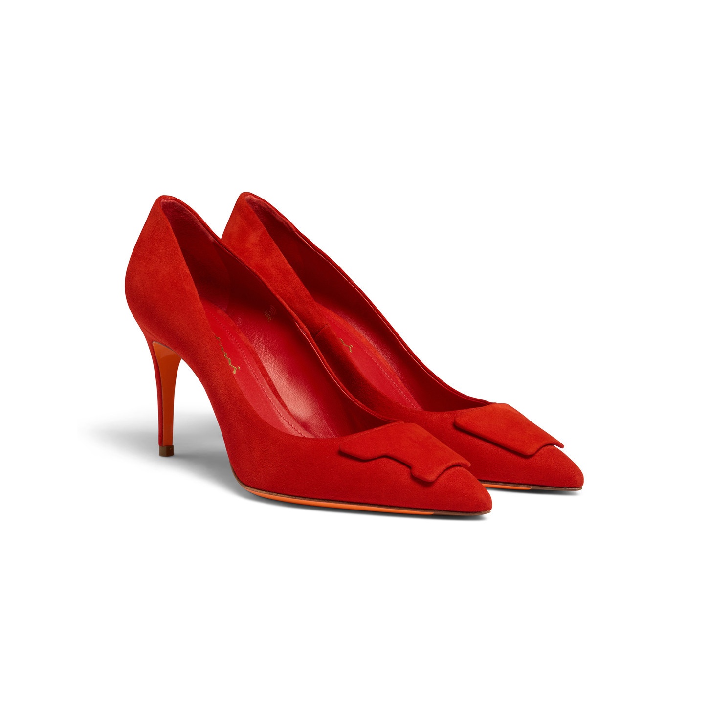 Women's red suede high-heel Santoni Sibille pump - 3