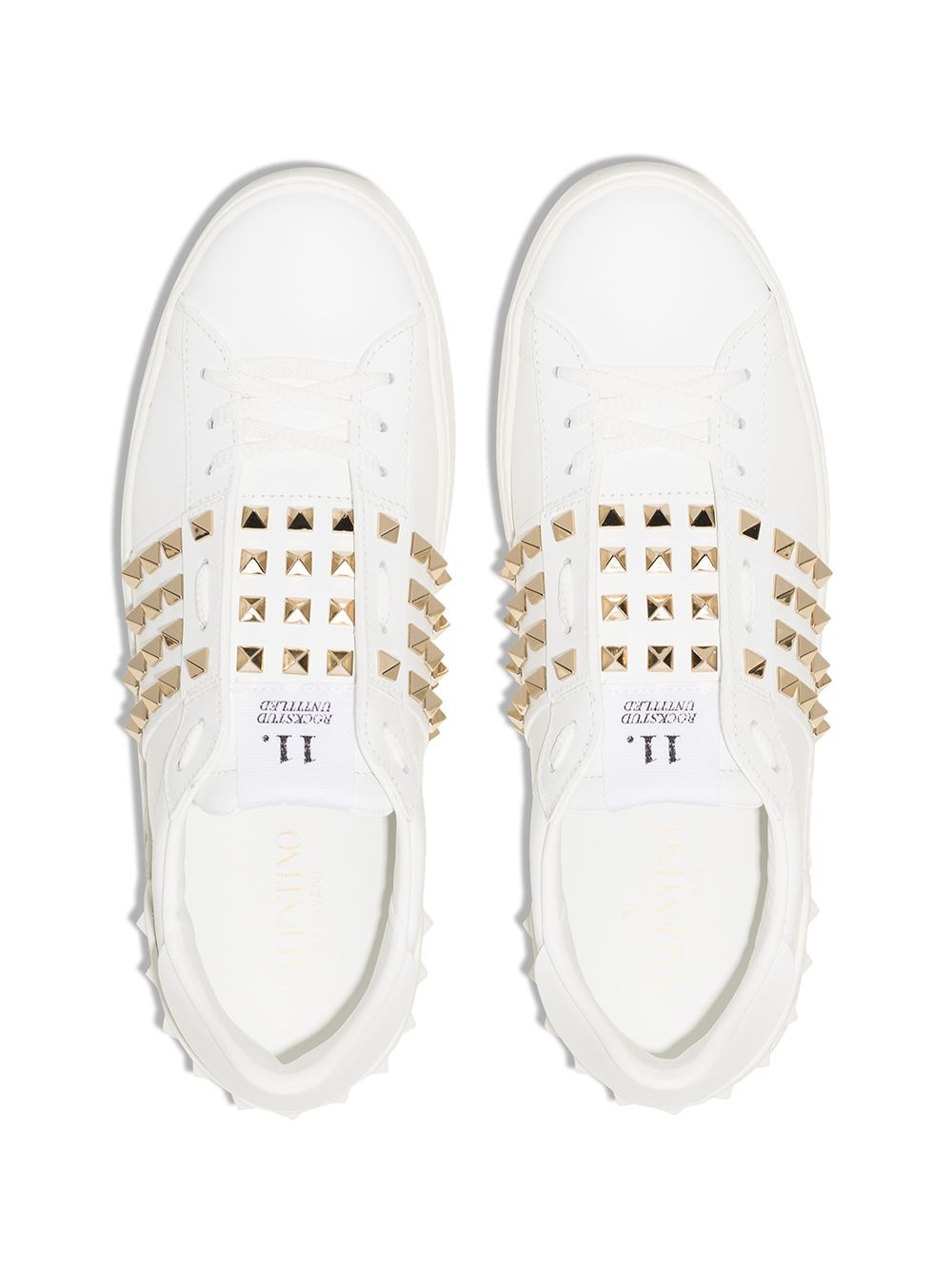 Rockstud-embellished low-top sneakers - 4