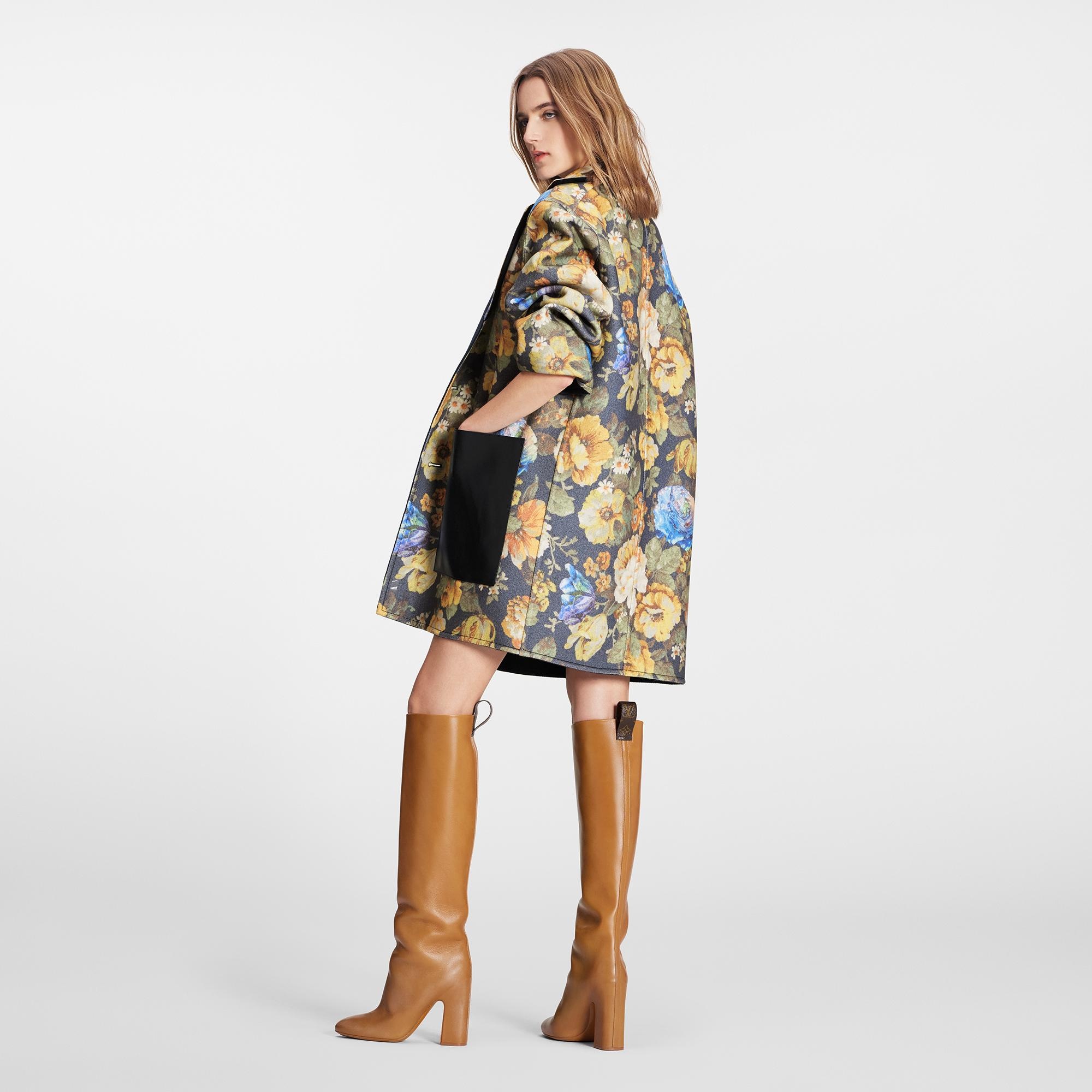 Reversible Vintage Flower Jacquard Coat - 3
