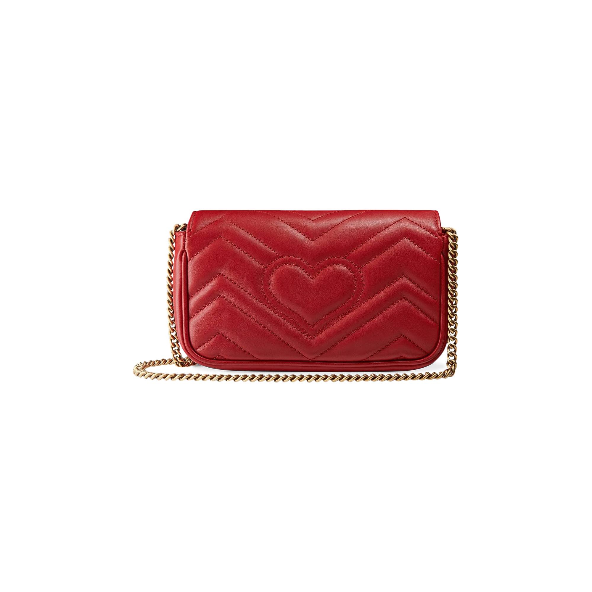 Gucci GG Marmont Matelass� Leather Super Mini Bag 'Hibiscus Red' - 2