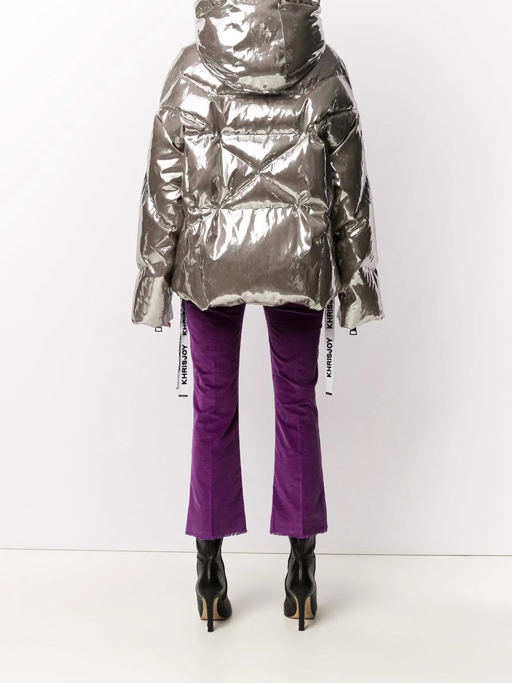 oversized metallic puffer jacket - 4