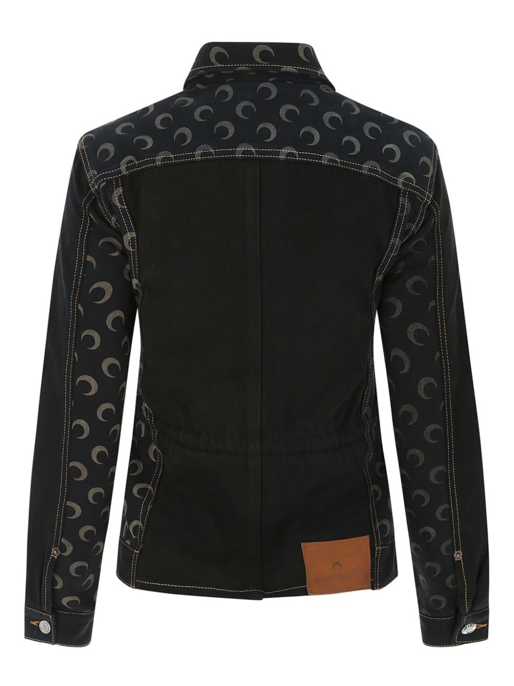 moon-print denim jacket - 2