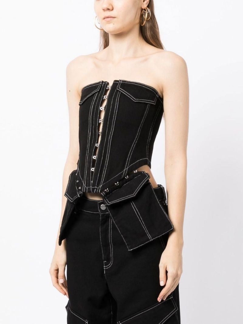 pocket denim corset - 3