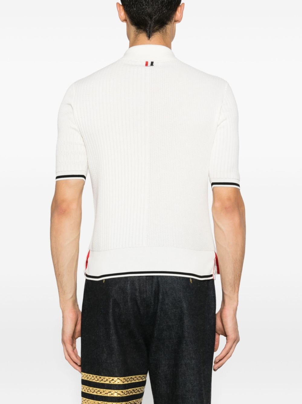 striped-edge polo jumper - 4