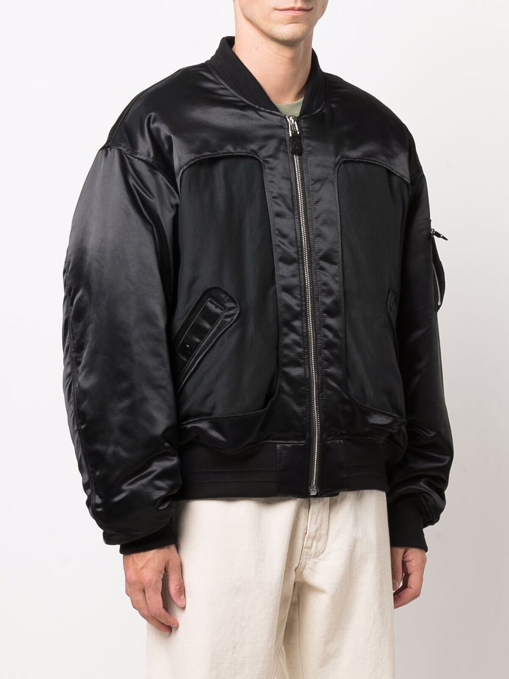 zip-fastening bomber jacket - 3