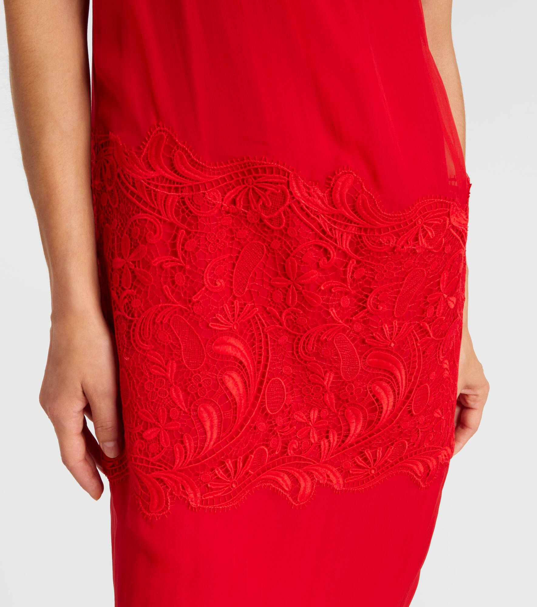 Draped silk midi dress - 5