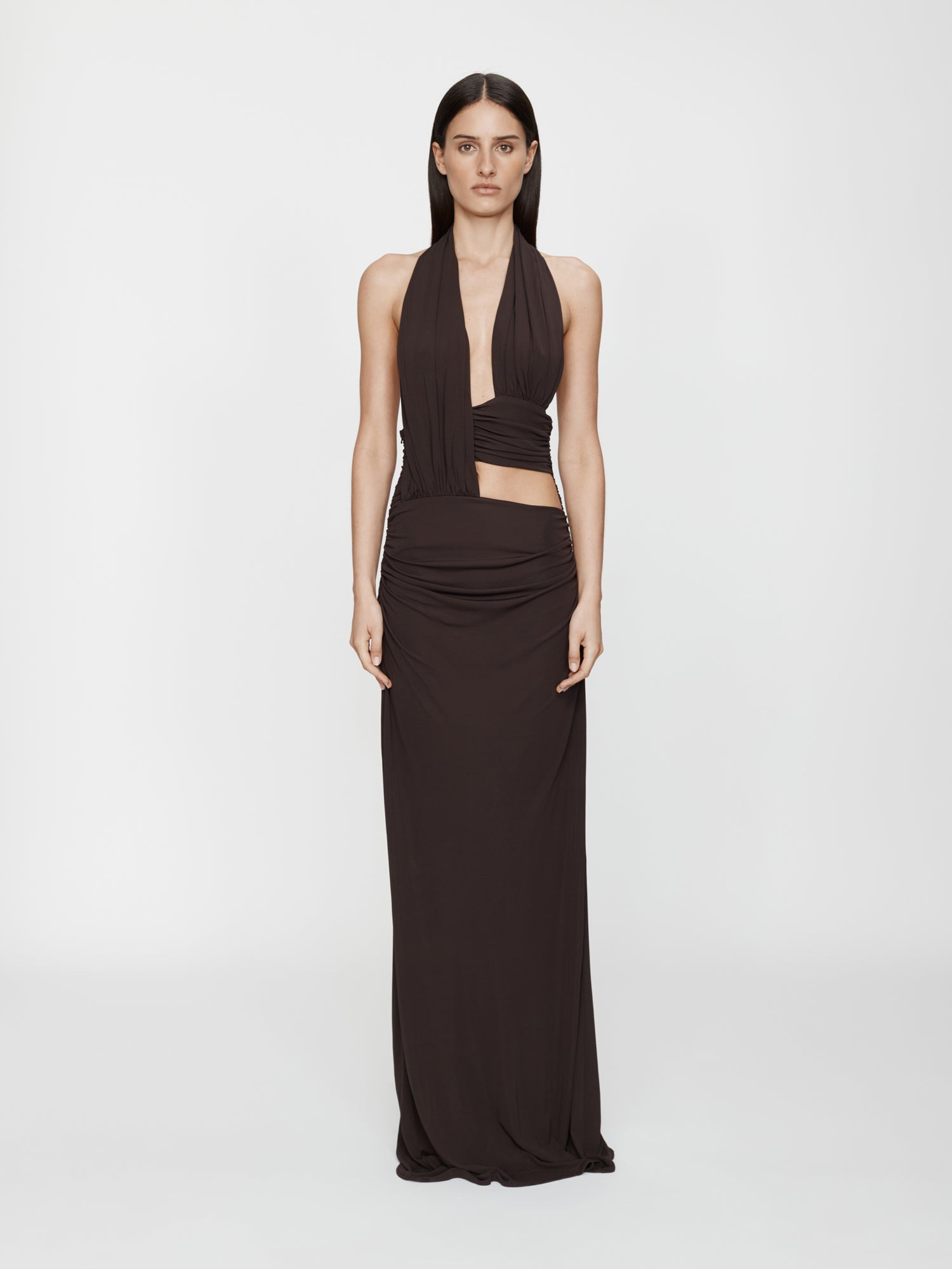 Draped Cummerbund Jersey Dress - 5