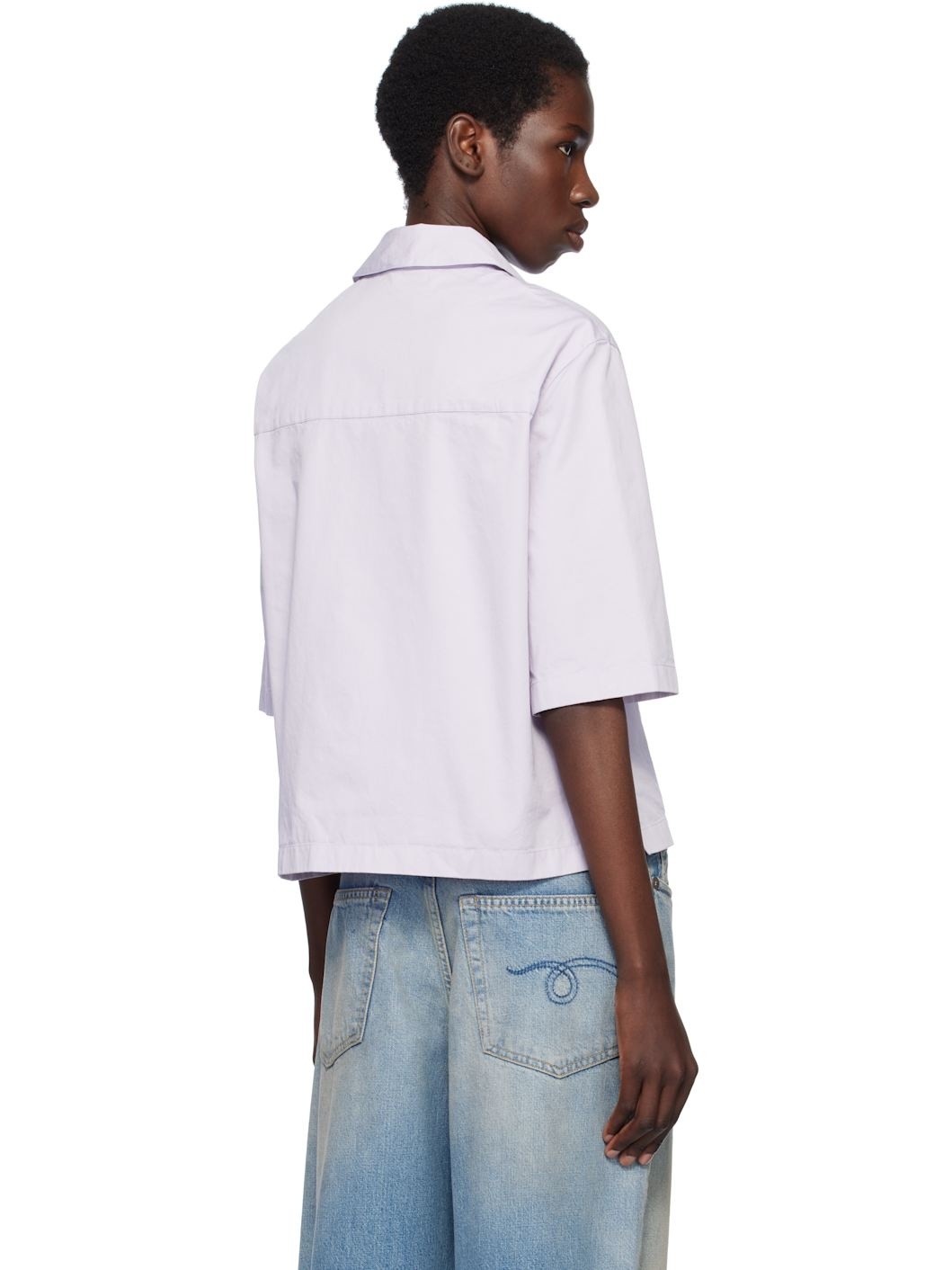 Purple Cropped Boxy Shirt - 3