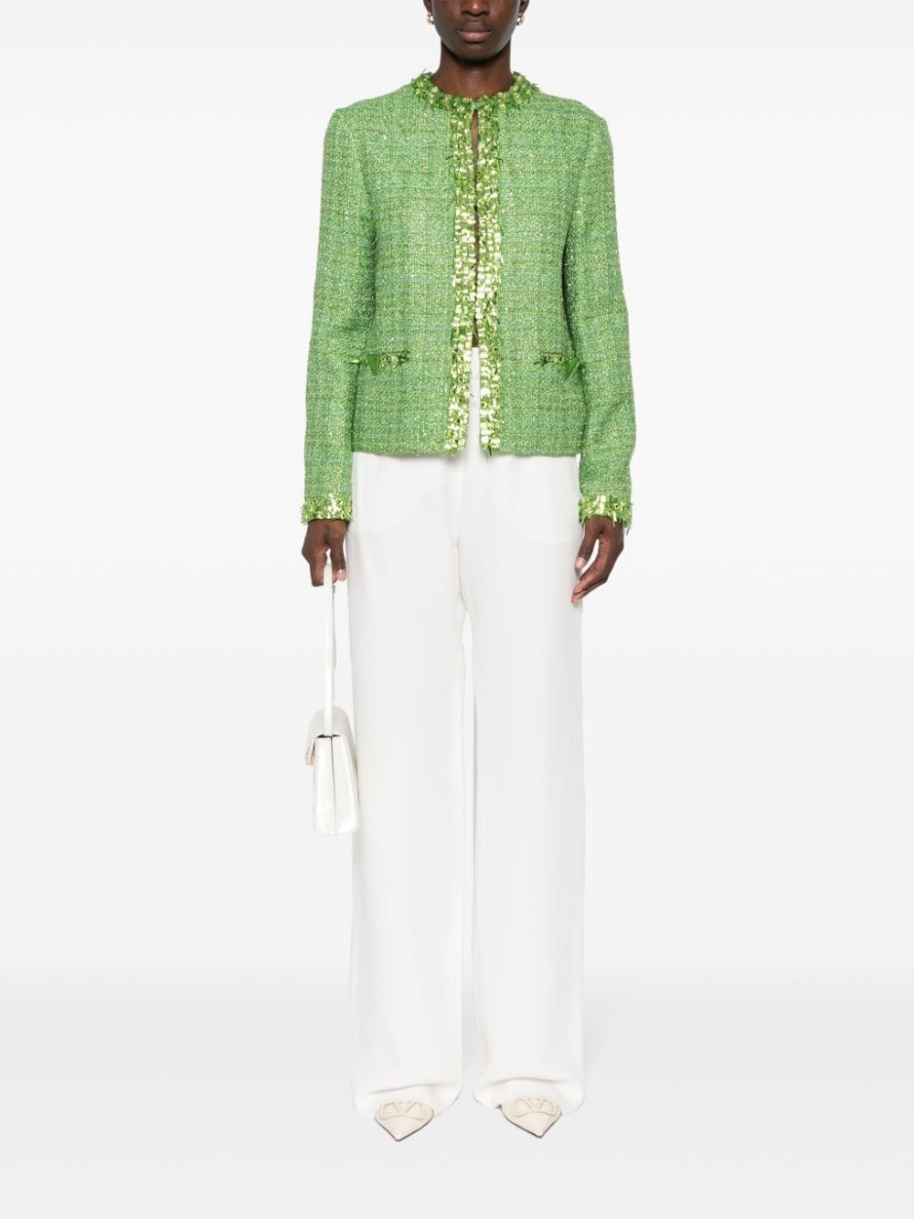 wide-leg cady-texture silk trousers - 2