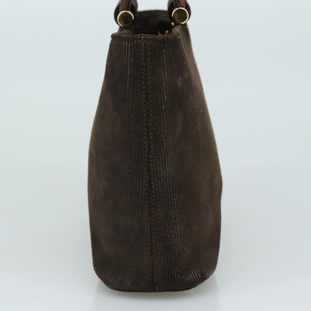 CELINE Hand Bag Suede Brown Gold - 4