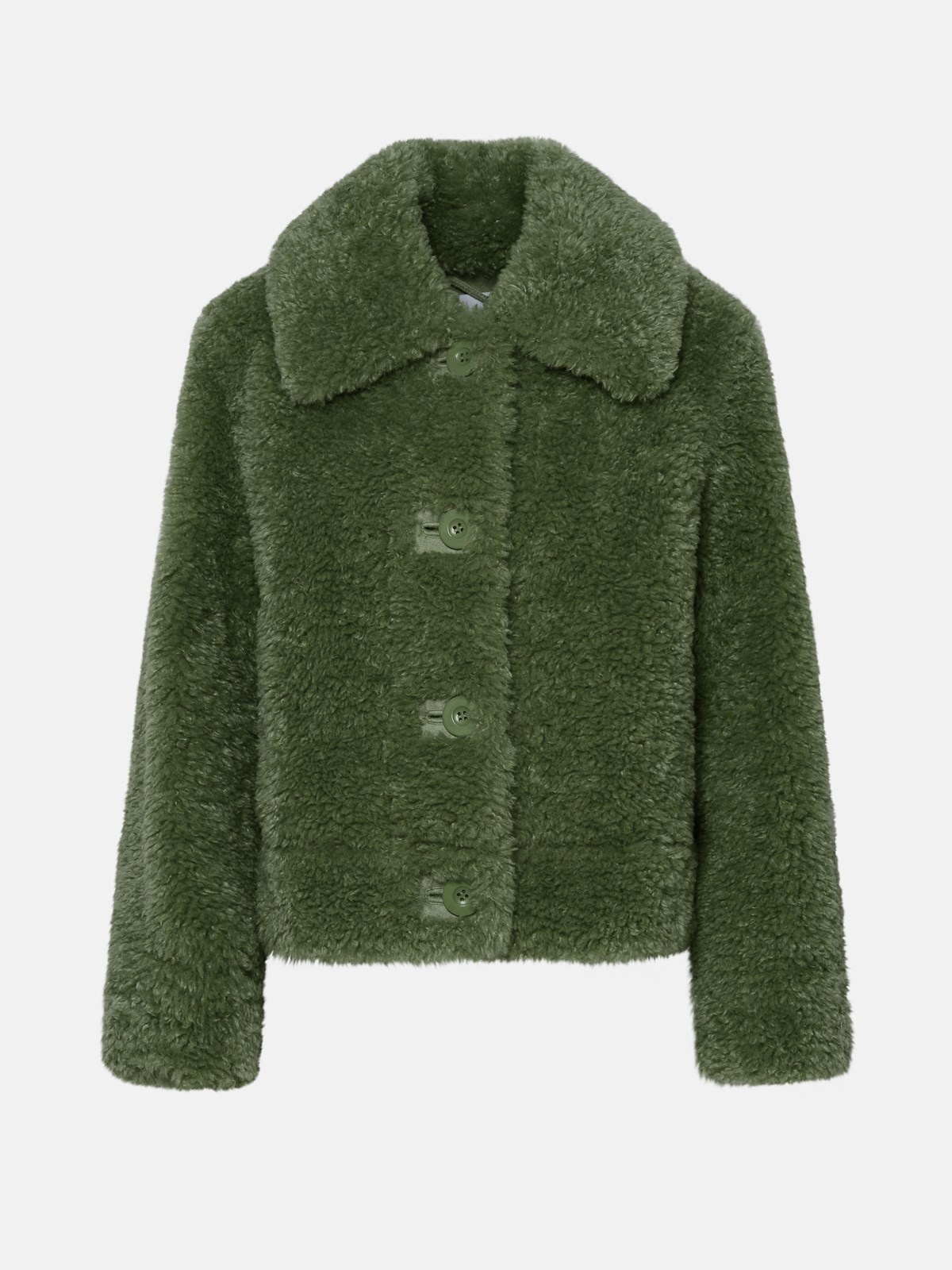 'MELINA' GREEN FAUX FUR JACKET - 1