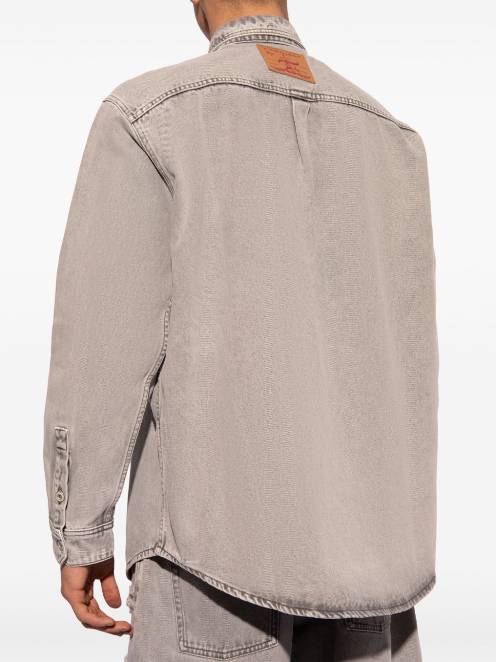 frayed denim shirt - 4