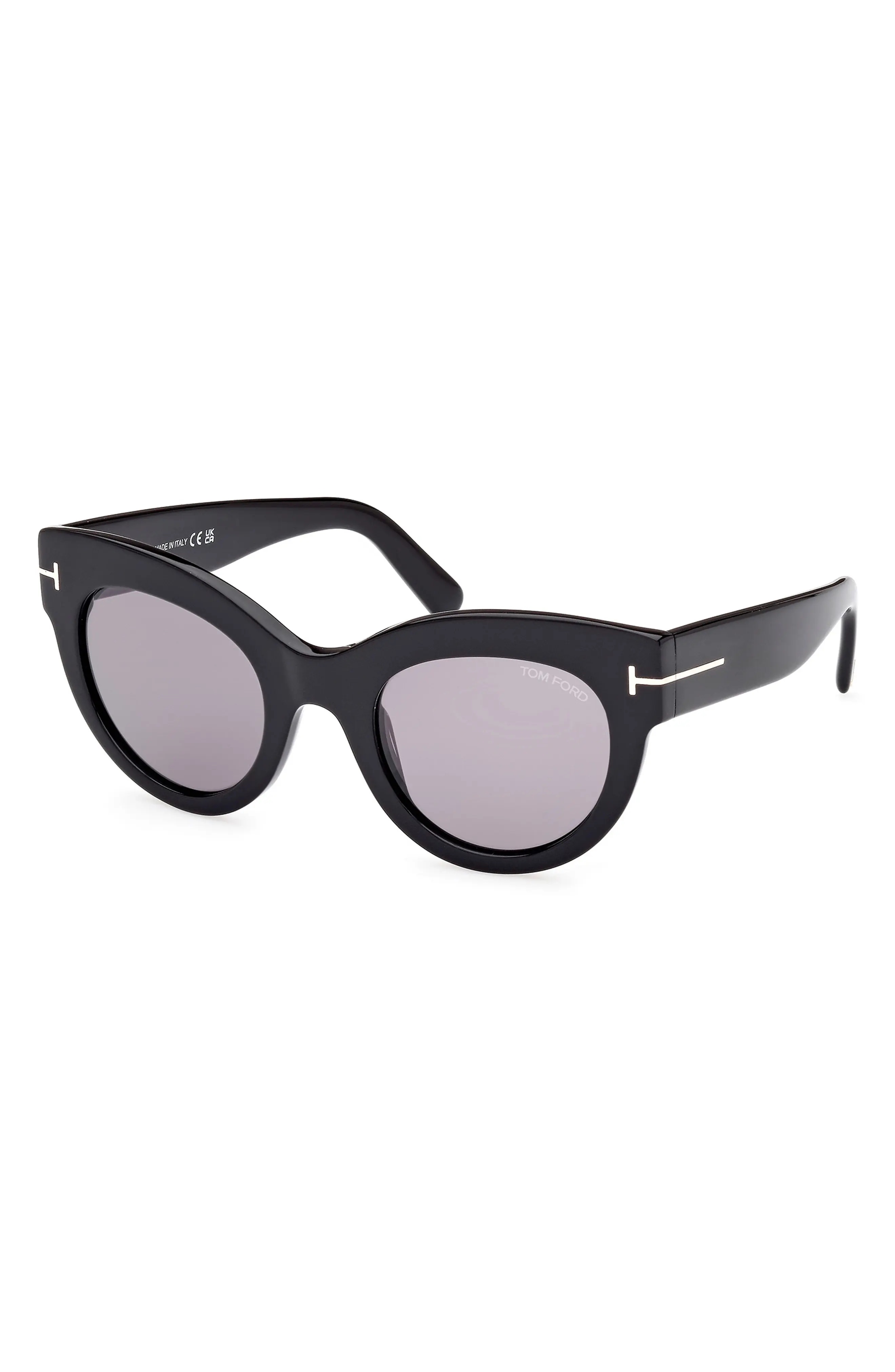 Lucilla 51mm Gradient Cat Eye Sunglasses in Shiny Black /Smoke Silver - 2