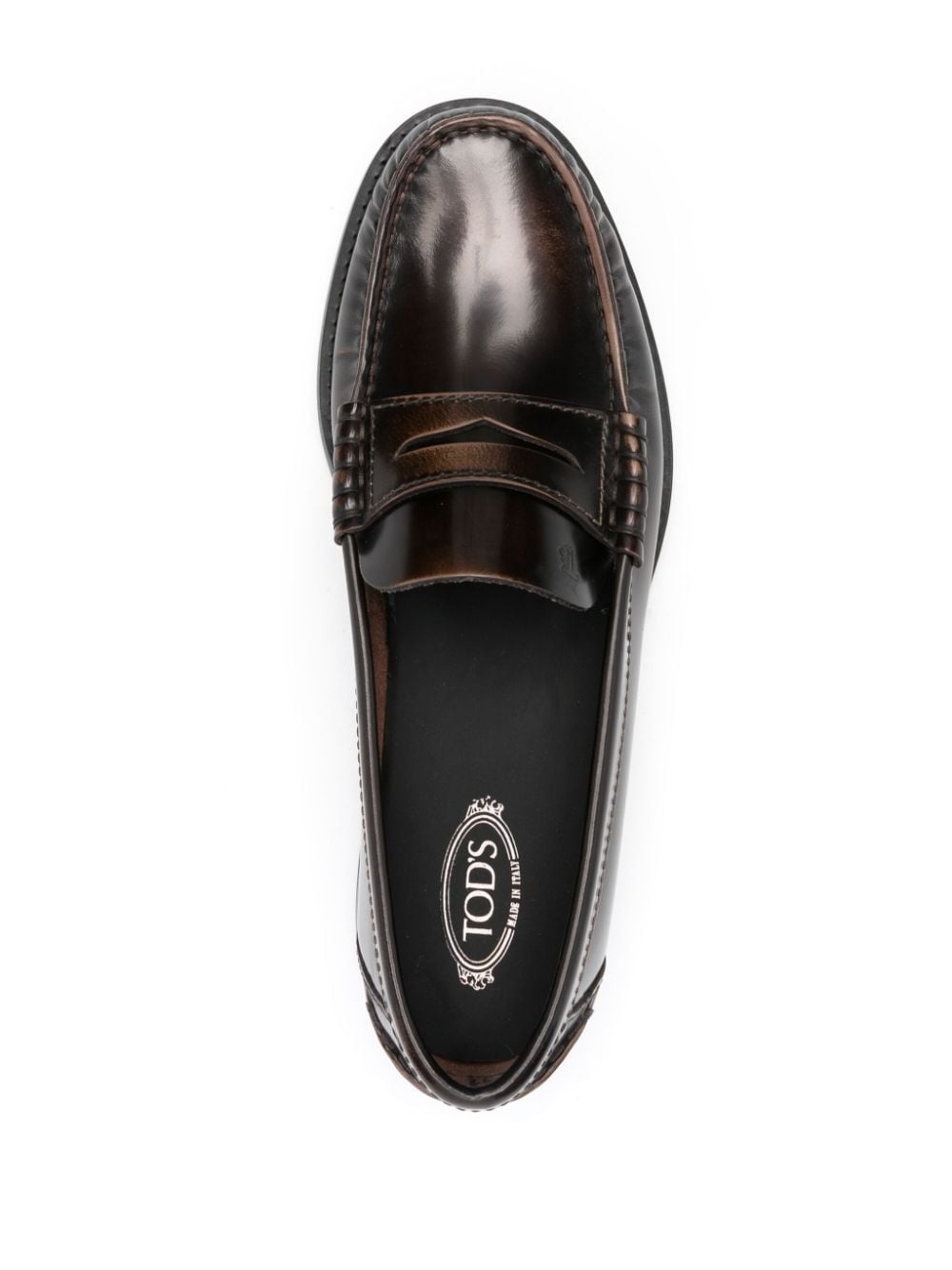 brushed-leather loafers - 4