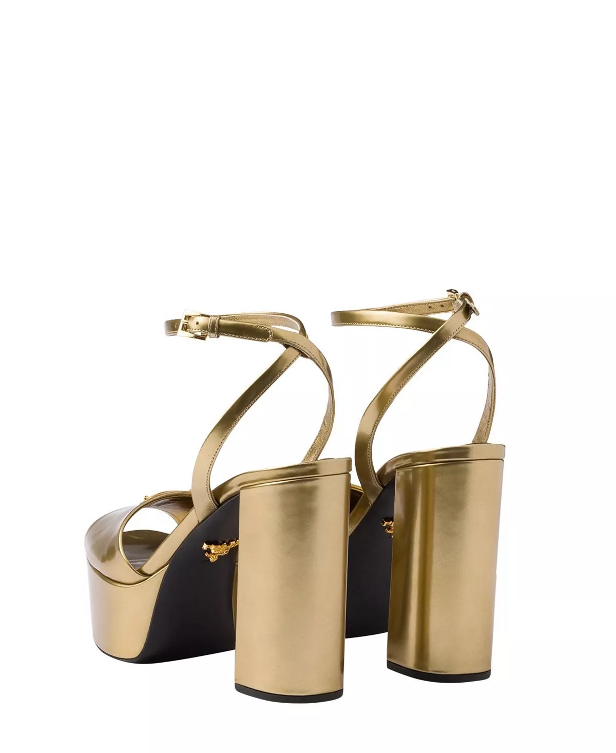 Women's Metallic Leather Platform Sandals - 4