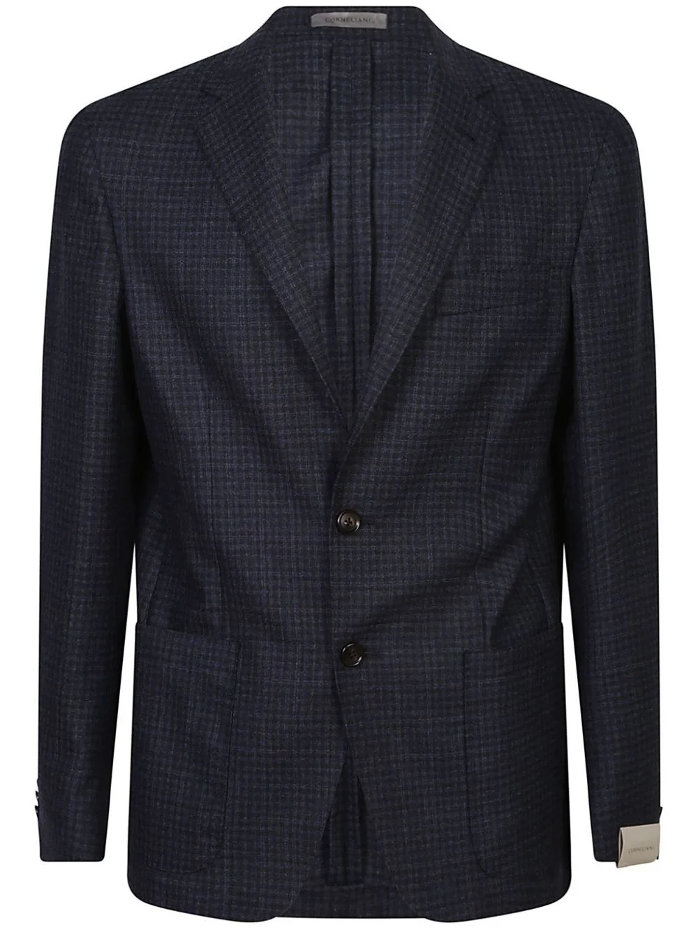 checked wool blazer - 1