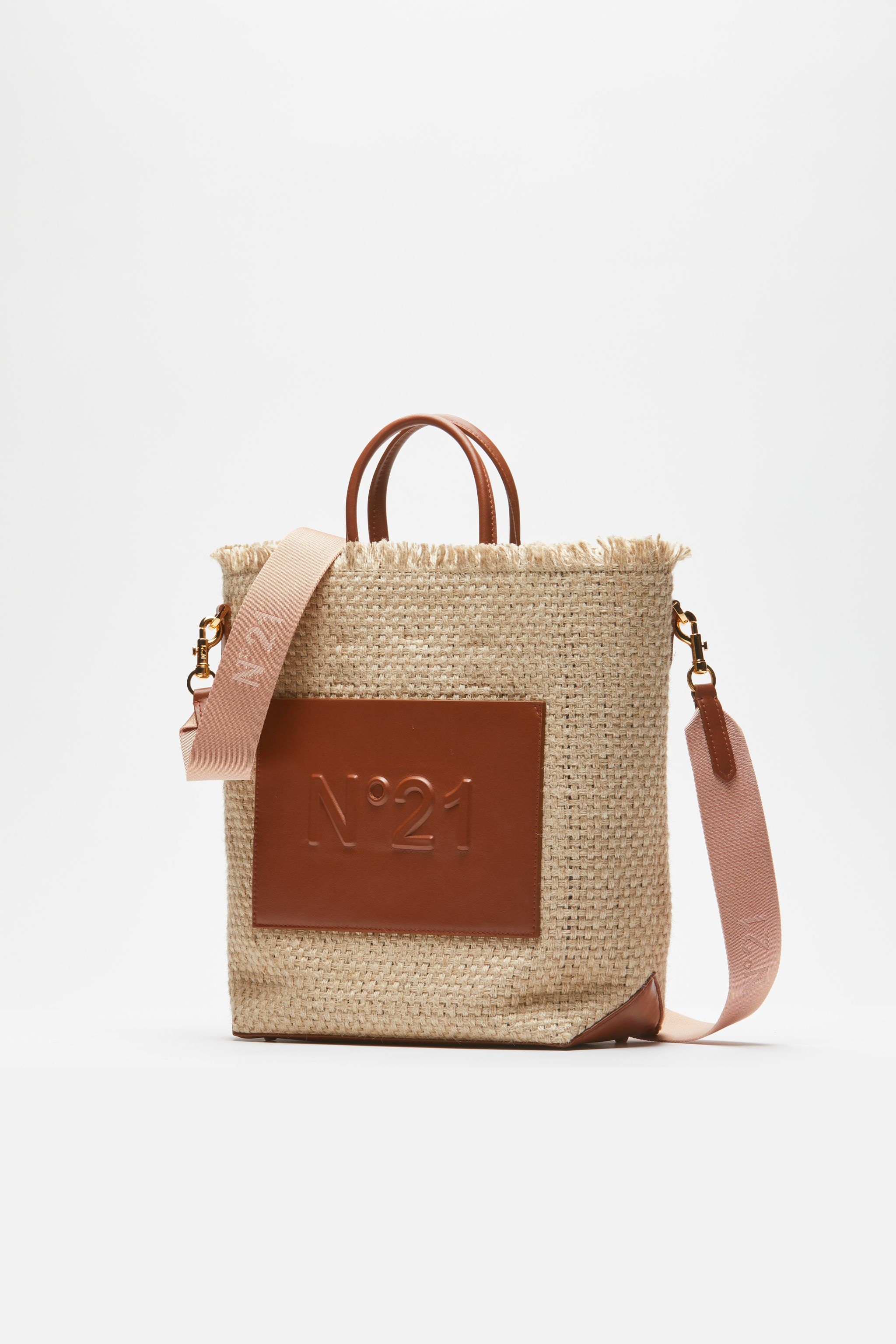 SMALL LOGO-EMBOSSED WOVEN SHOPPER - 3