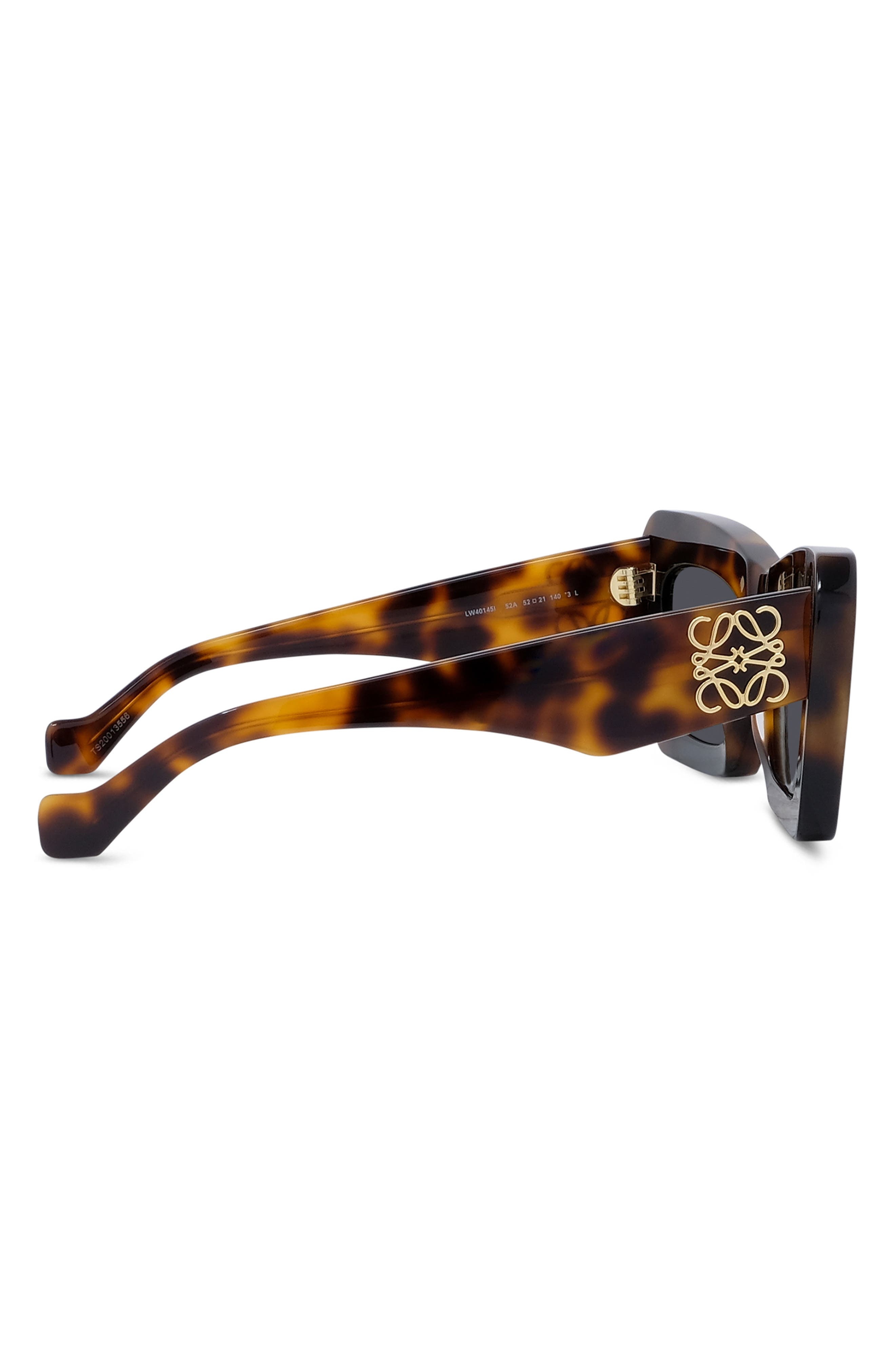 Loewe Anagram 52mm Cat Eye Sunglasses in Dark Havana /Smoke at Nordstrom - 3