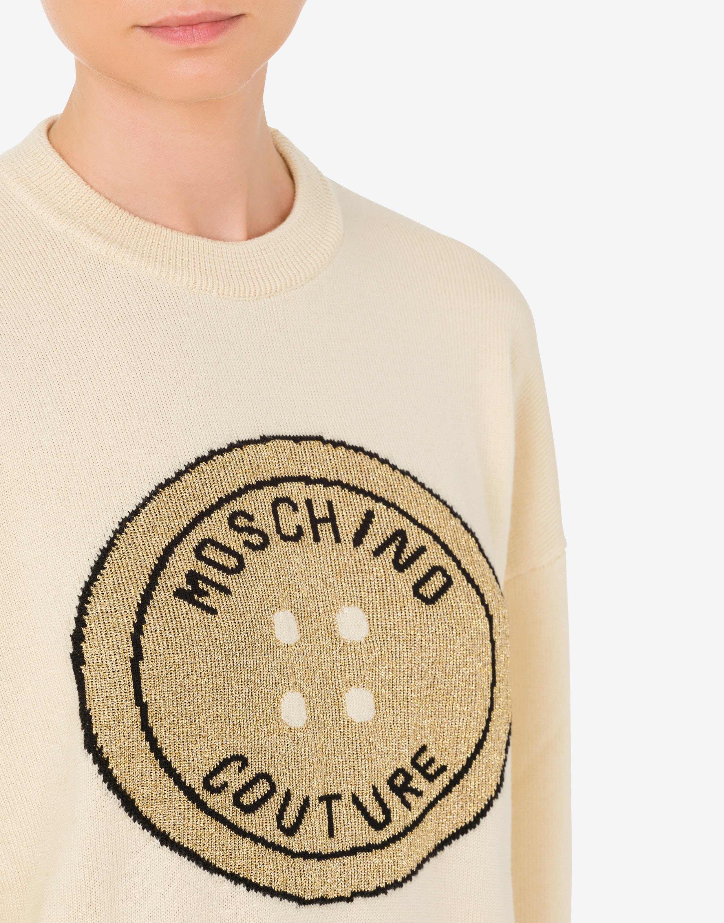 MOSCHINO BUTTON WOOL JUMPER - 4
