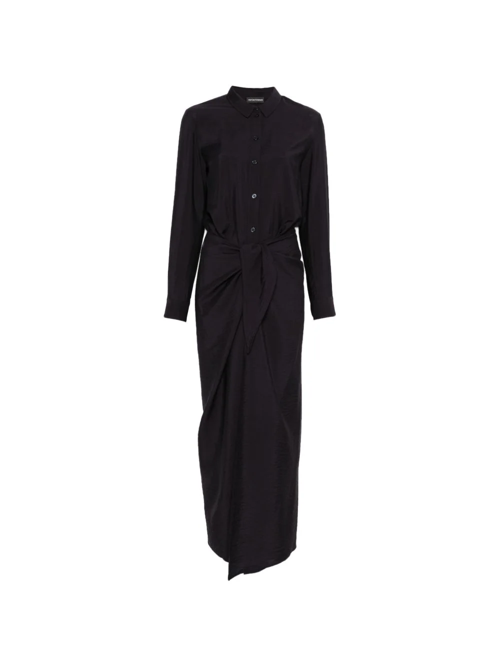 long-sleeve buttoned midi dress - 1