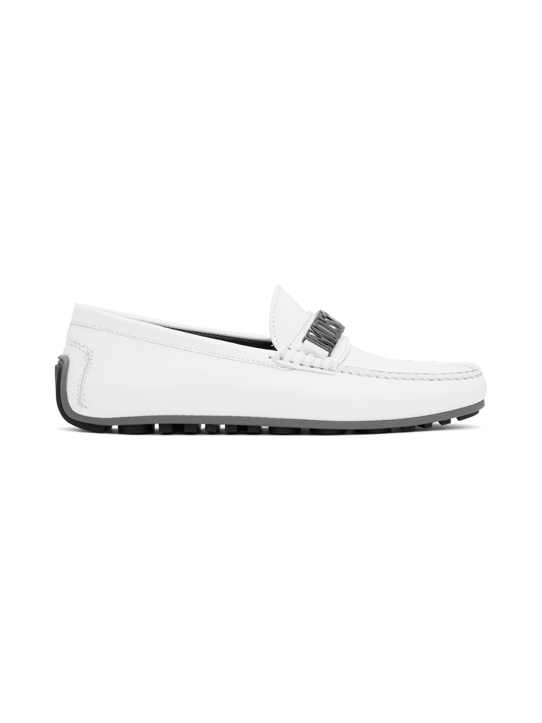 White Driver Loafers - 1