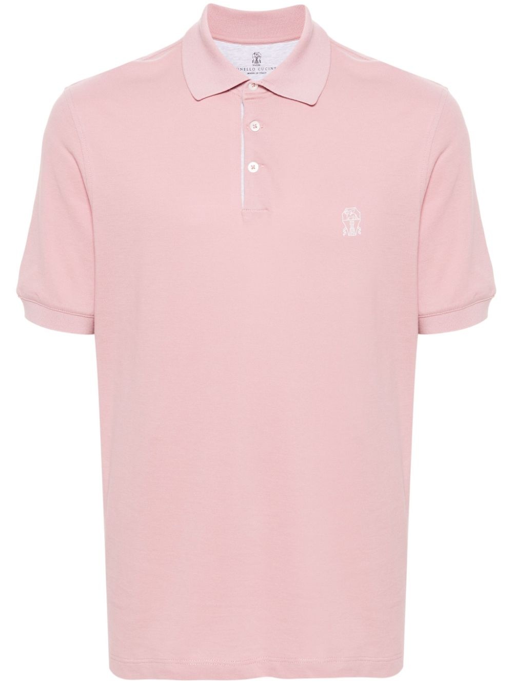 logo-print piquÃ© cotton polo shirt - 1