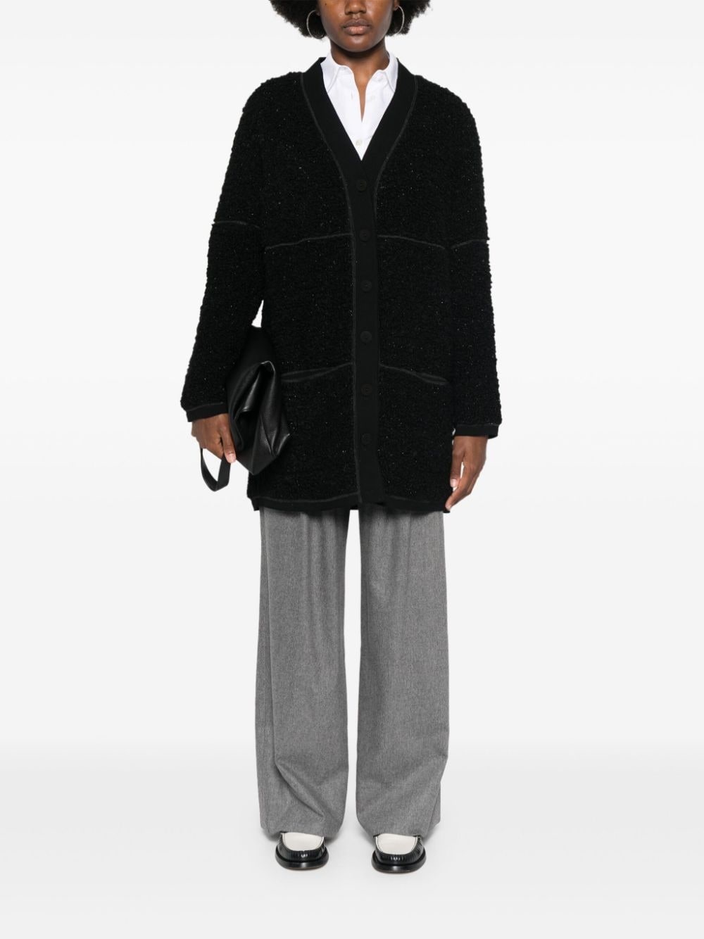 long bouclé cardi-coat - 2