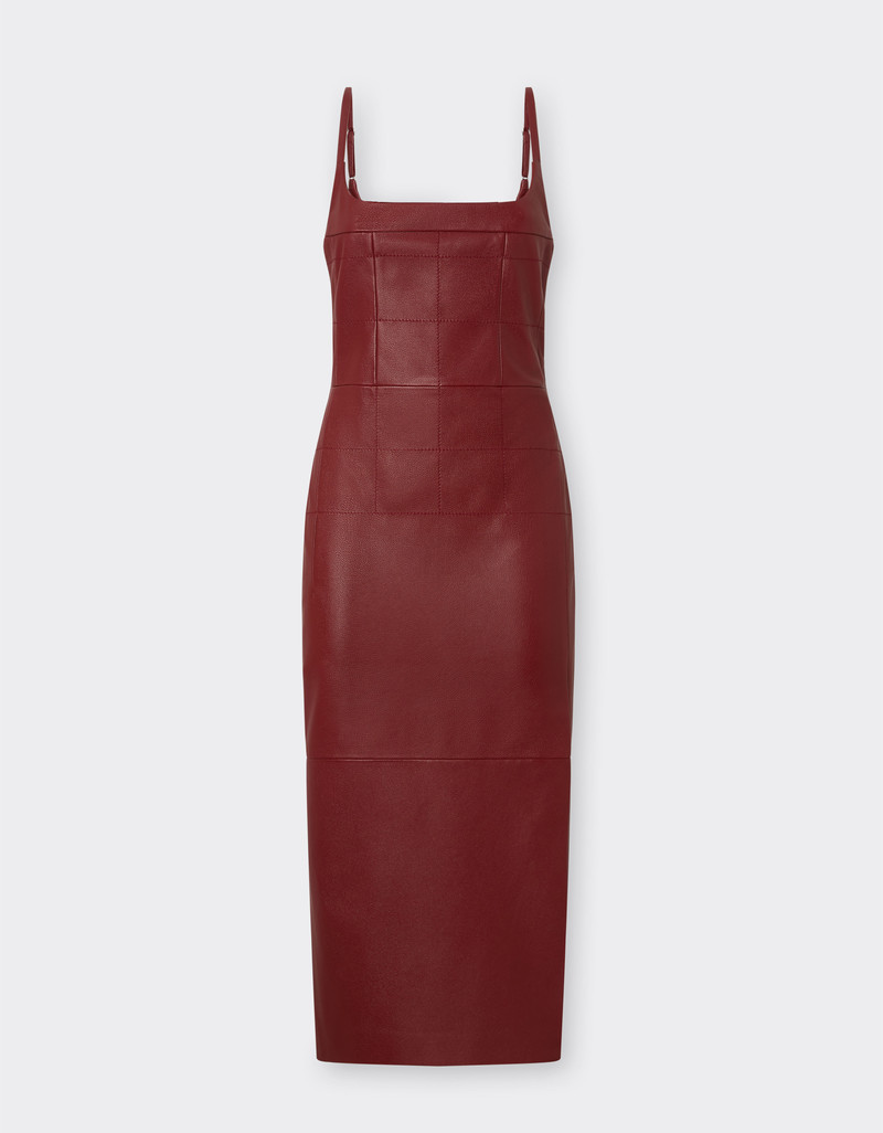 Midi dress in deer-effect nappa leather 1