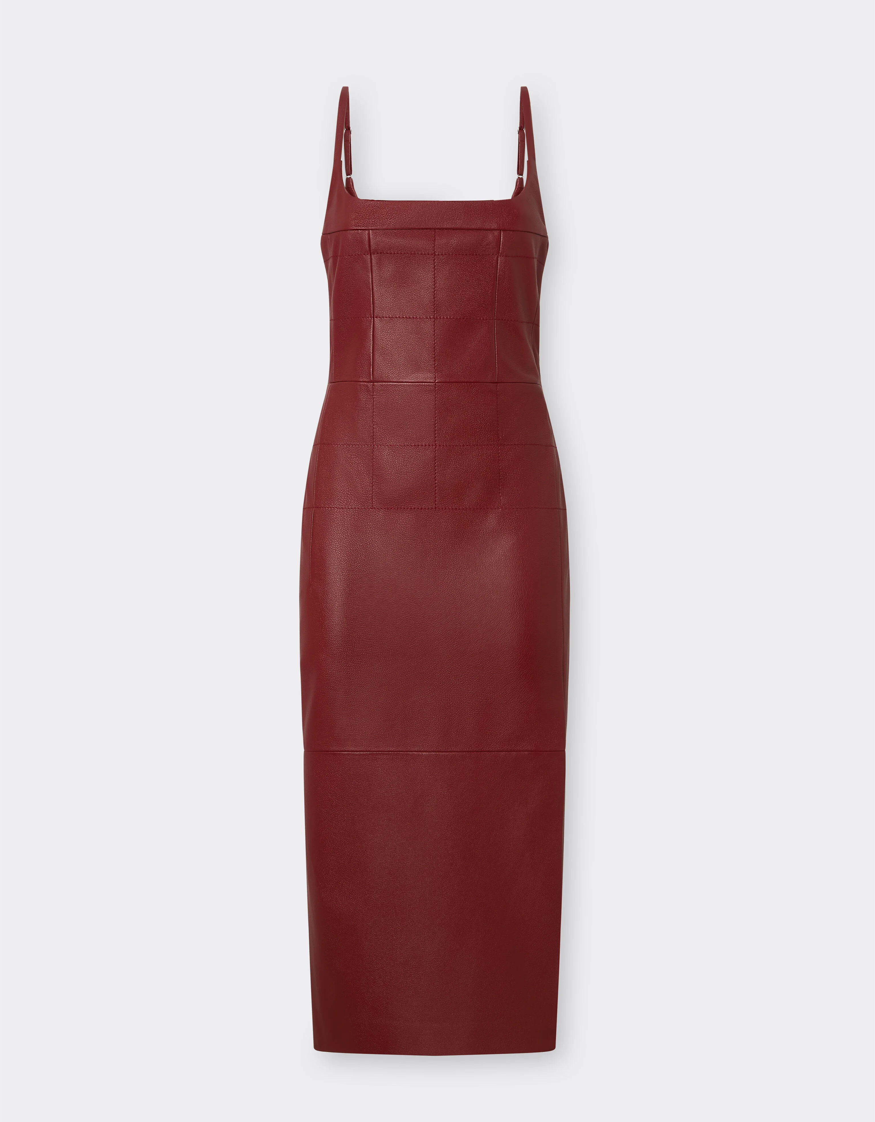 Midi dress in deer-effect nappa leather - 1