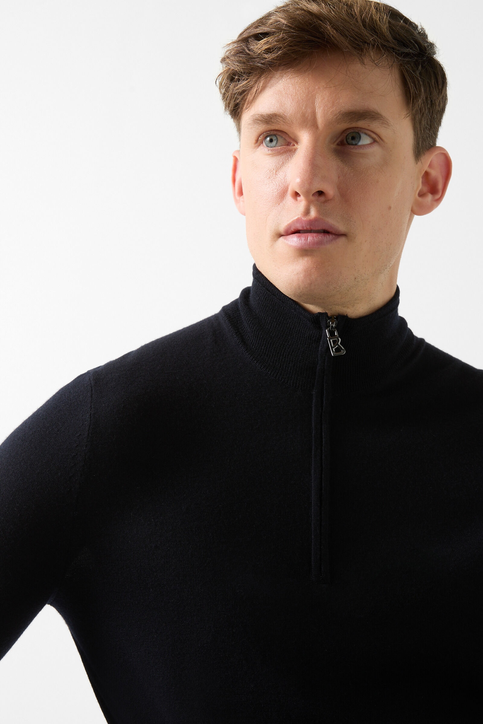 Ouri Half-zippered sweater in Navy blue - 4