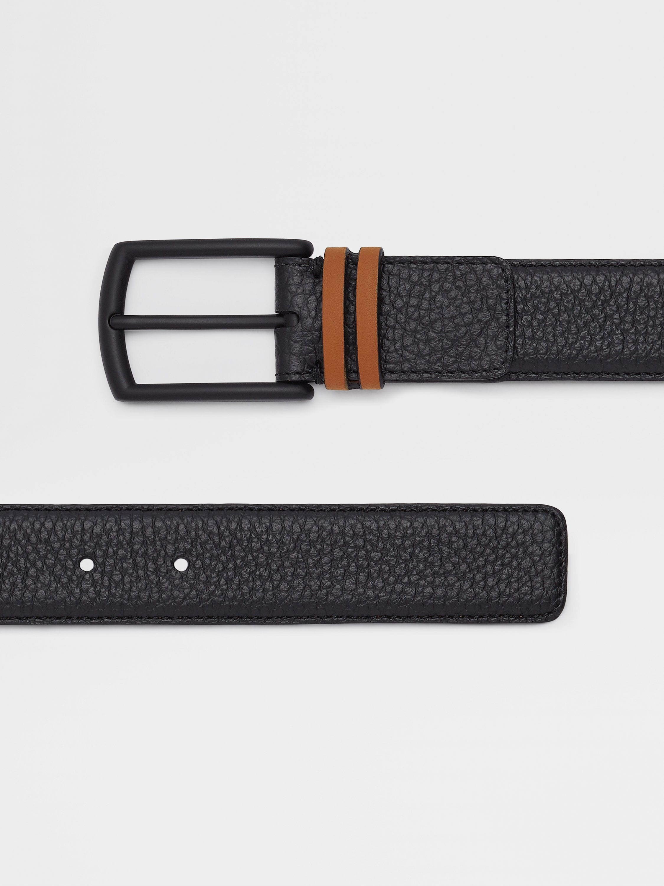 BLACK LEATHER BELT - 2