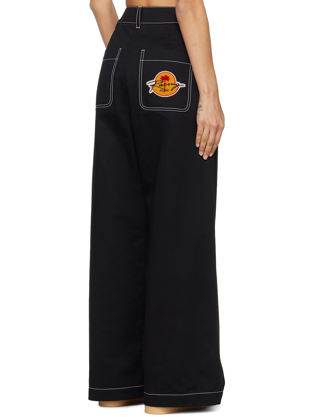 Moncler x Palm Angels Black Contrast Trousers - 3