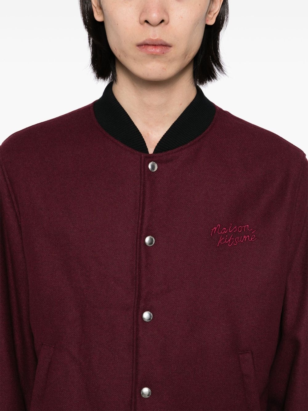 logo-embroidered bomber jacket - 5