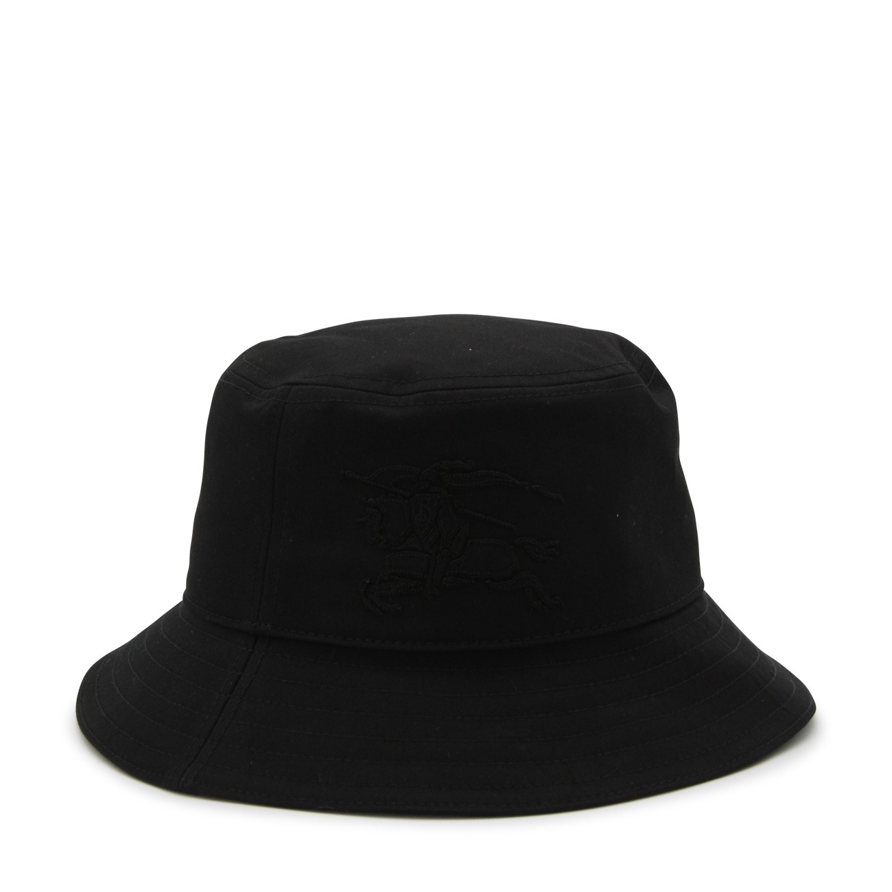 black cotton blend bucket hat - 1