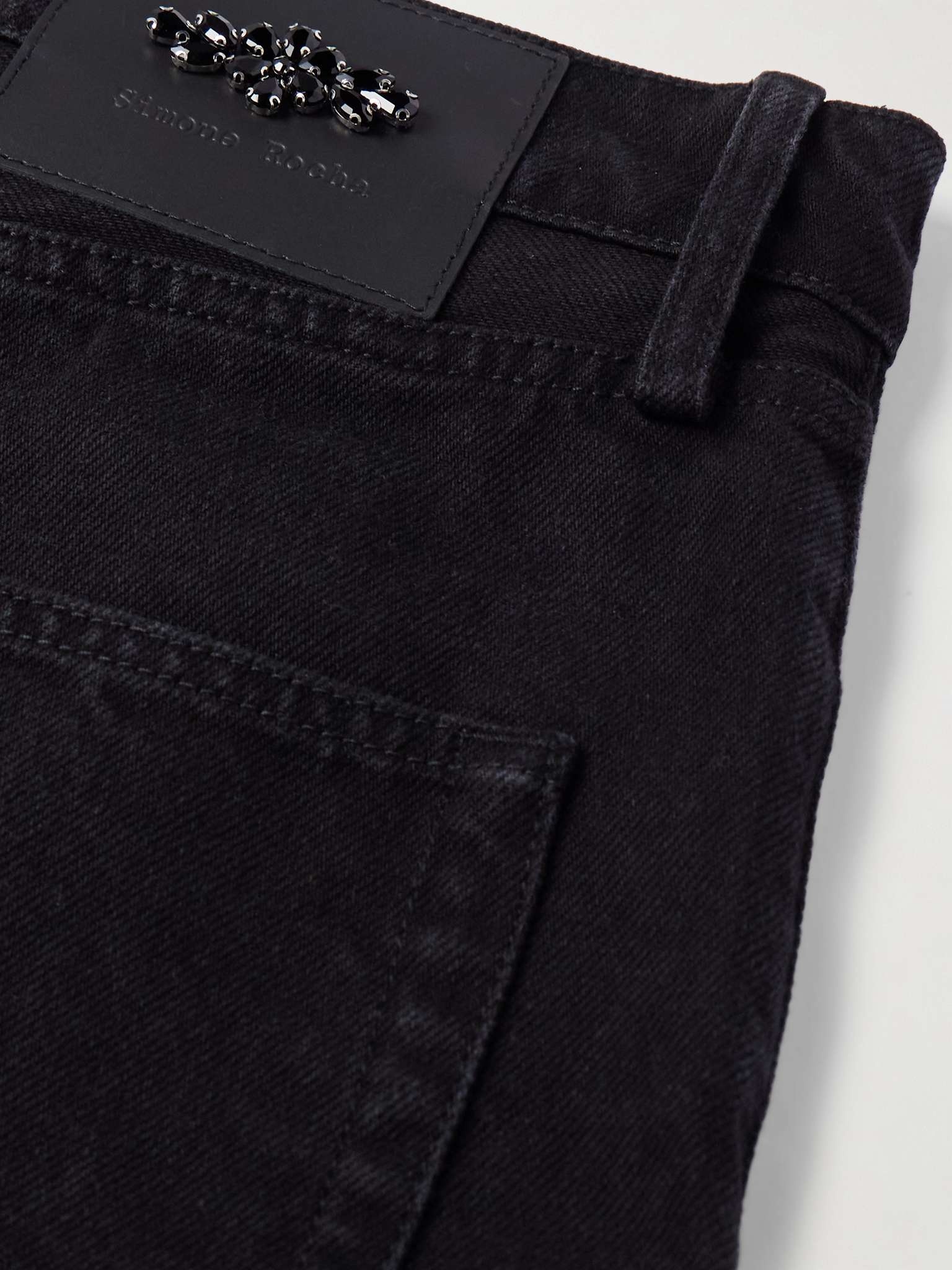 Wide-Leg Crystal-Embellished Jeans - 5