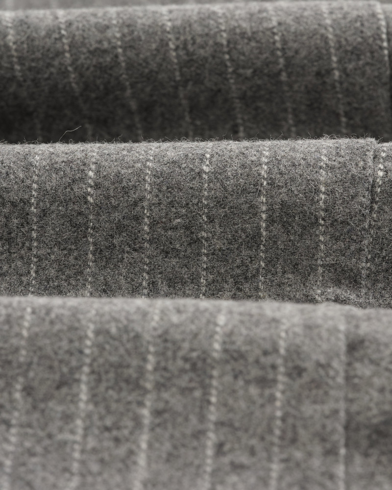 Malham - Charcoal Grey Pinstripe Wool Trousers 10