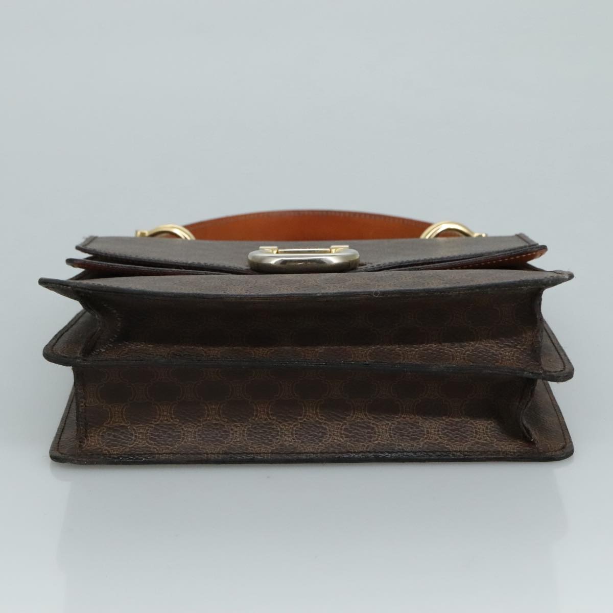 CELINE Macadam Canvas Hand Bag Pvc Leather Brown - 5